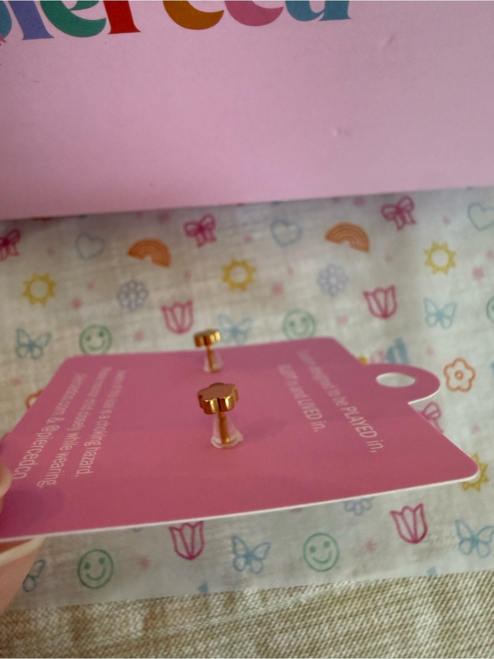 April Birthstone Diamond Girls/Kids Earrings - Picture 3 of 6